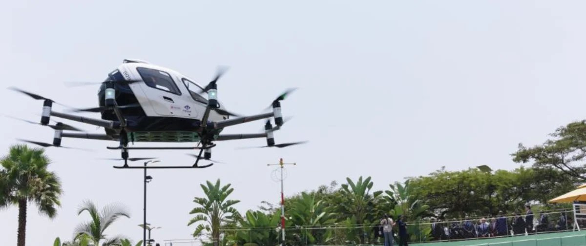 Ruanda inaugura EHang EH216-S e apresenta primeiro táxi aéreo autônomo da África - Imagem do artigo original