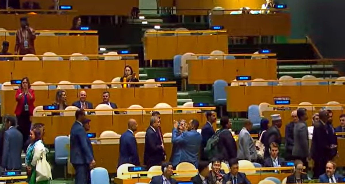 Delegações deixam plenário da ONU durante discurso de Benjamin Netanyahu - Imagem do artigo