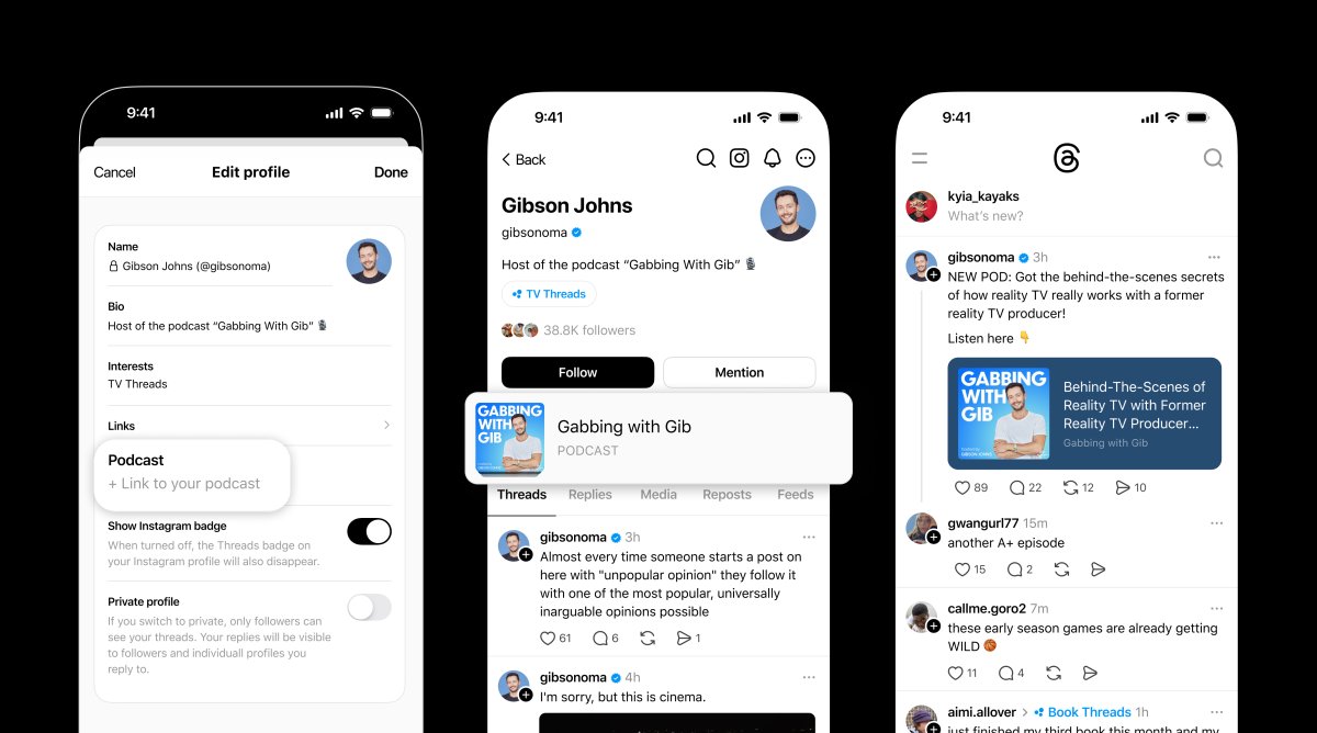 Threads lança recursos para podcasters e mira virar ponto central de debates sobre programas - Imagem do artigo