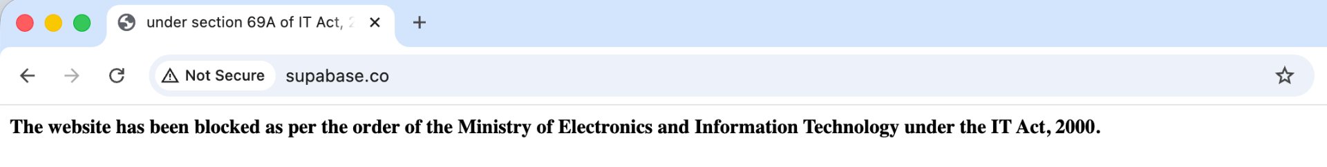 Governo indiano bloqueia acesso à plataforma para desenvolvedores Supabase - Imagem do artigo original