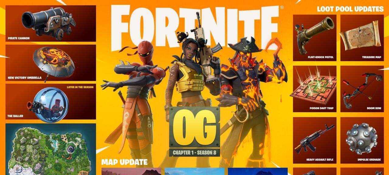 Fortnite OG Temporada 8 traz invasão pirata e retorna modo Vingadores: Ultimato - Imagem do artigo original
