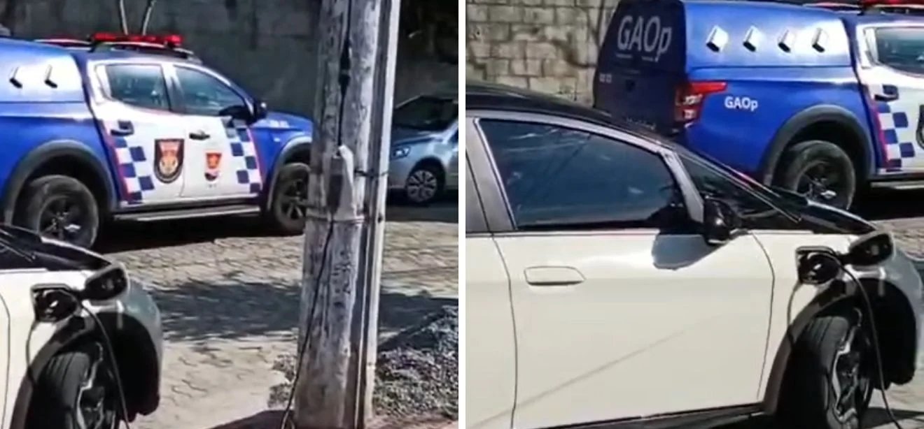 Motorista de aplicativo é preso ao usar poste para carregar carro elétrico em Vitória - Imagem do artigo