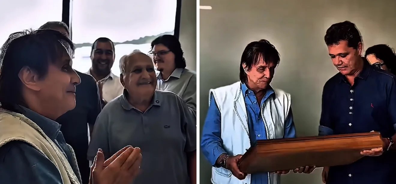 Roberto Carlos participa de inauguração de terminal no aeroporto de Cachoeiro de Itapemirim - Imagem do artigo