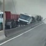 Explosão após choque entre carretas causa bloqueio e lentidão na Rodovia do Contorno