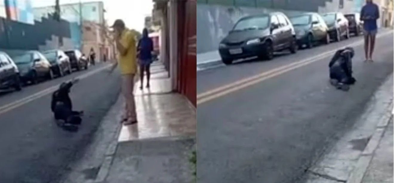 Assaltante é atingido por tiro, se arrasta na rua e implora por perdão em Barueri - Imagem do artigo