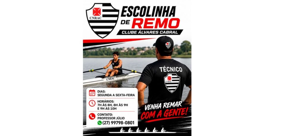 Clube Álvares Cabral abre inscrições para escolinha de remo com treinos durante a semana