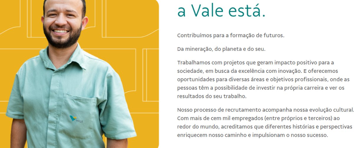Vale abre vagas e detalha passo a passo para candidatura online - Imagem do artigo original