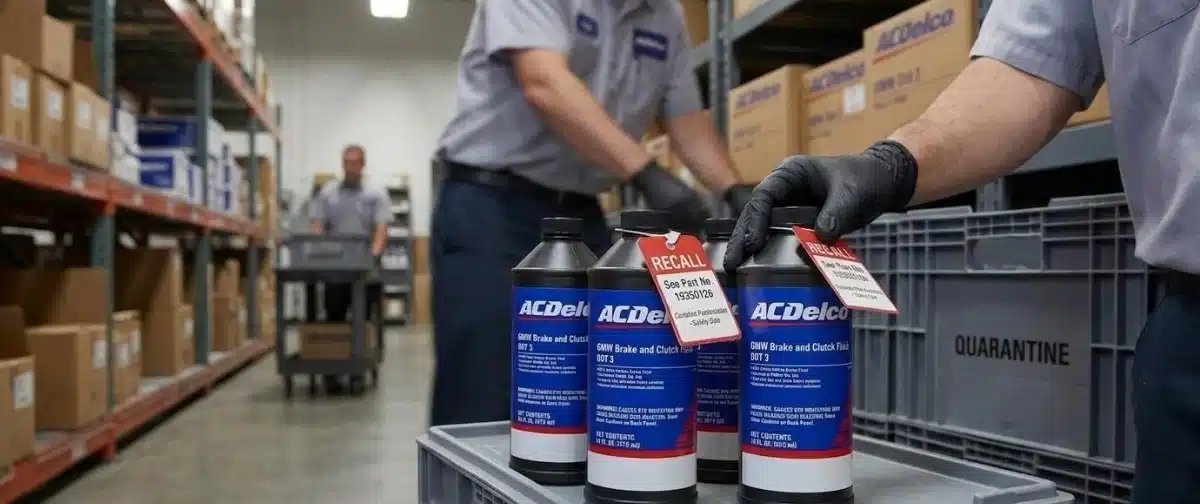 GM convoca recall de mais de 40 mil frascos de fluido de freio por risco à performance de frenagem - Imagem do artigo