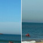 Homem é resgatado após nadar 1 km mar adentro na Praia da Costa Homem é resgatado após nadar 1 km mar adentro na Praia da Costa
