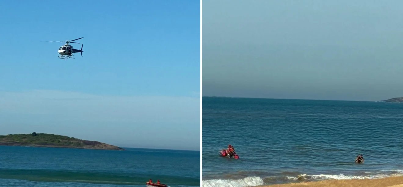 Homem é resgatado após nadar 1 km mar adentro na Praia da Costa - Imagem do artigo