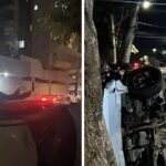 Carro capota após colisão em Vila Velha; motorista recusou bafômetro e foi socorrido com ferimentos leves