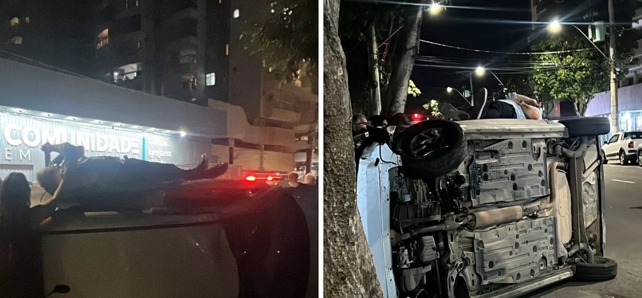 Carro capota após colisão em Vila Velha; motorista recusou bafômetro e foi socorrido com ferimentos leves - Imagem do artigo