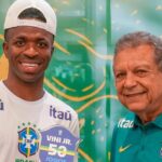 Vini Jr. completa 50 partidas pela Seleção e recebe homenagem da CBF