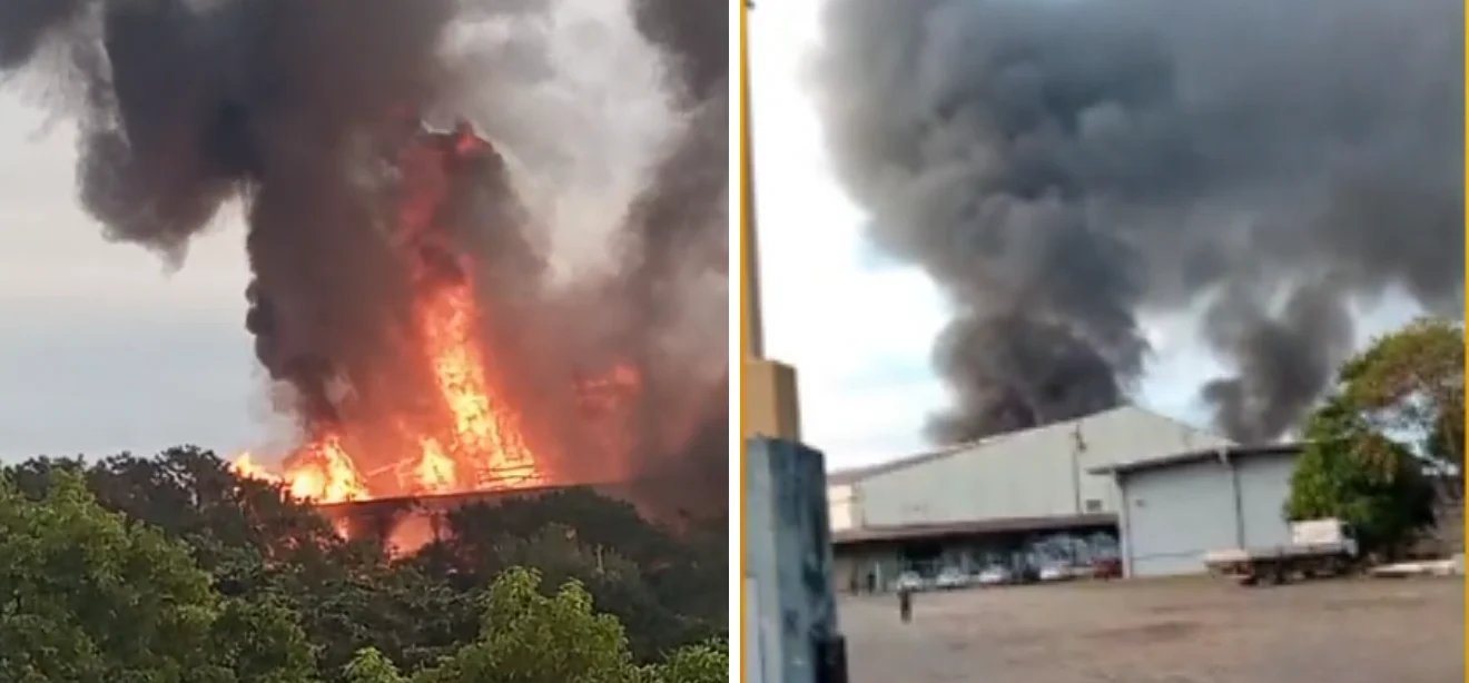Incêndio de grande proporção atinge galpão do arquivo do Tribunal de Justiça do ES - Imagem do artigo